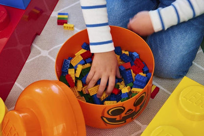 Seasonal pumpkin storage head for toys