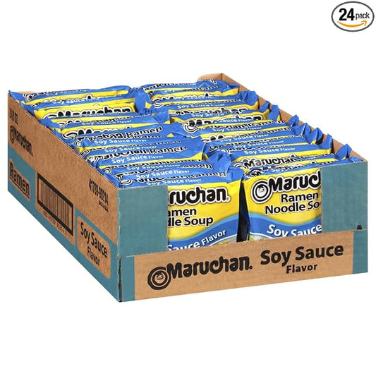 Maruchan soy sauce ramen noodle soup 24-pack