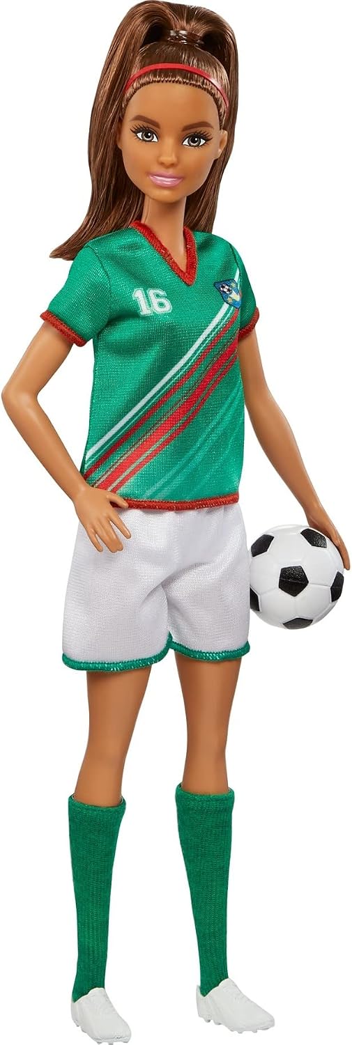 Barbie soccer uniform with number 16 and team patch