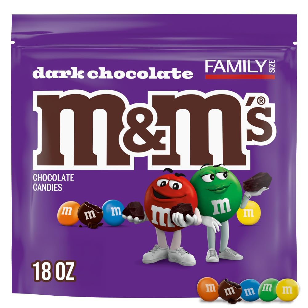 Family size M&M'S dark chocolate candy bulk bag