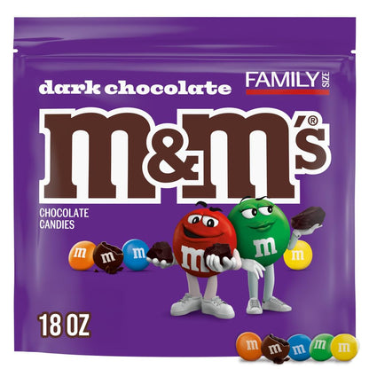 Family size M&M'S dark chocolate candy bulk bag