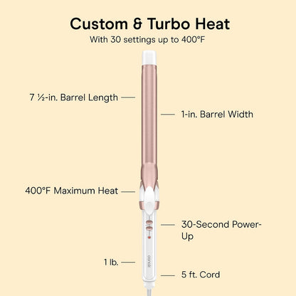 Extra long 1-inch curling tong styling tool