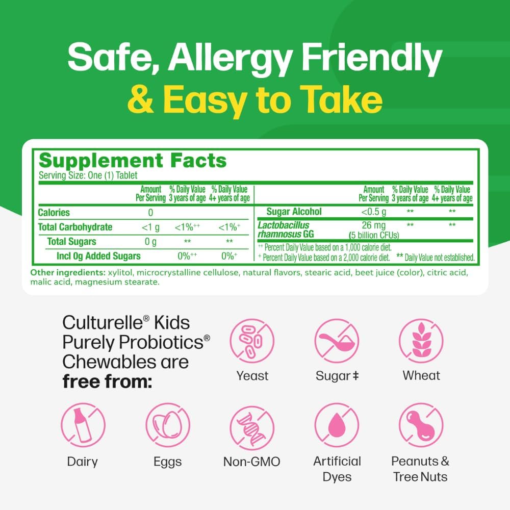Berry flavor probiotic chewables for children ages 3 and up