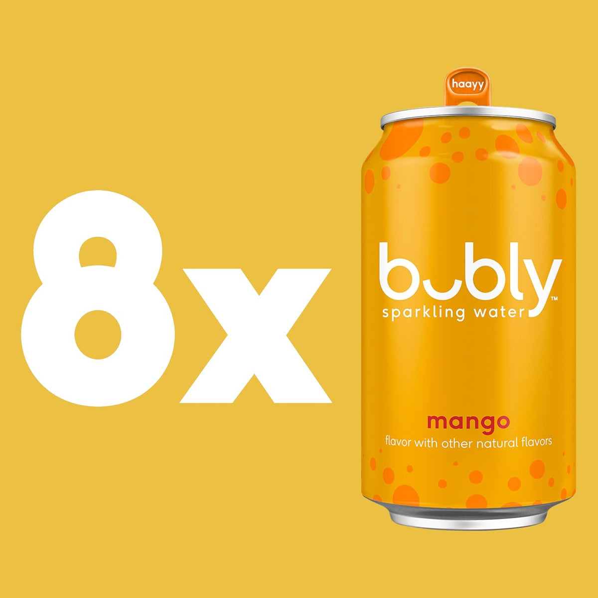 Bubly carbonated water mango flavor cans