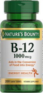 Nature's Bounty B12 200 count supplement packaging