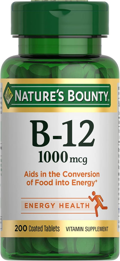 Nature's Bounty B12 200 count supplement packaging