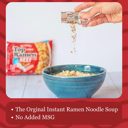 Top Ramen beef noodle soup bulk box