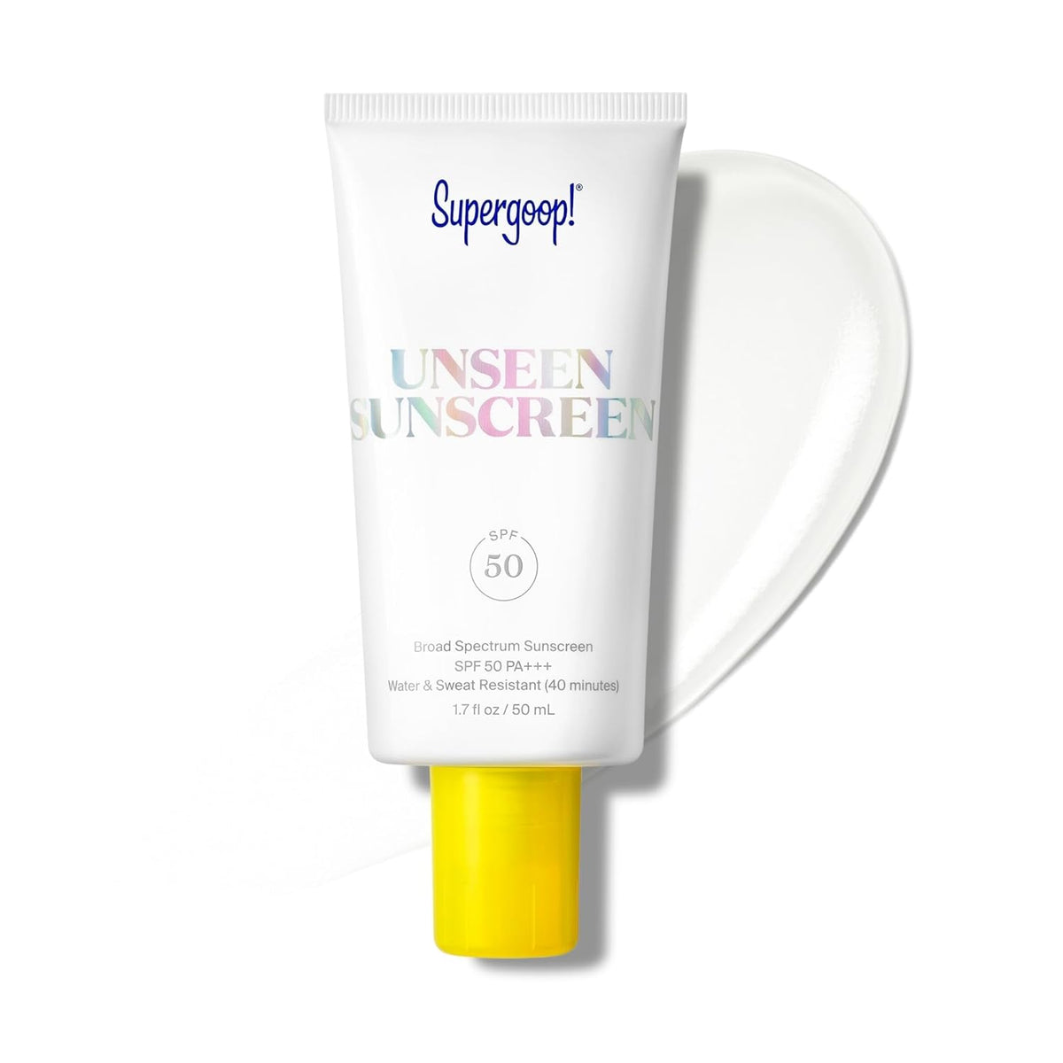 Supergoop SPF 50 invisible facial sunscreen packaging