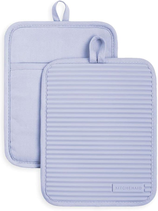 KitchenAid lavender ribbed silicone pot holder 2-pack