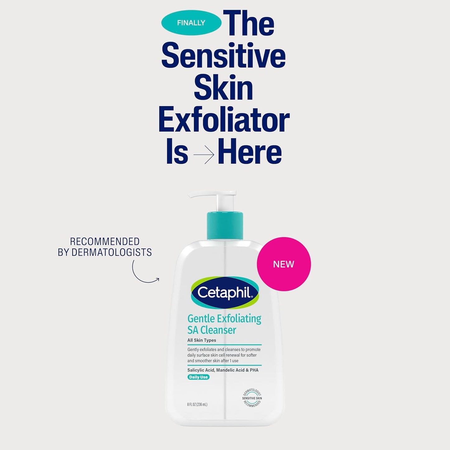 Cetaphil Gentle Exfoliating SA Cleanser for Sensitive Skin