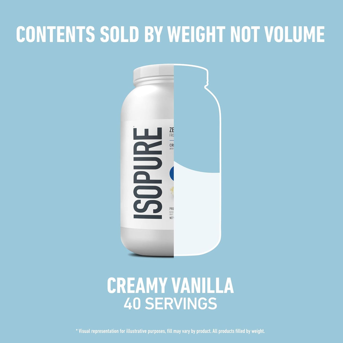 Isopure 3 lb vanilla whey protein isolate tub