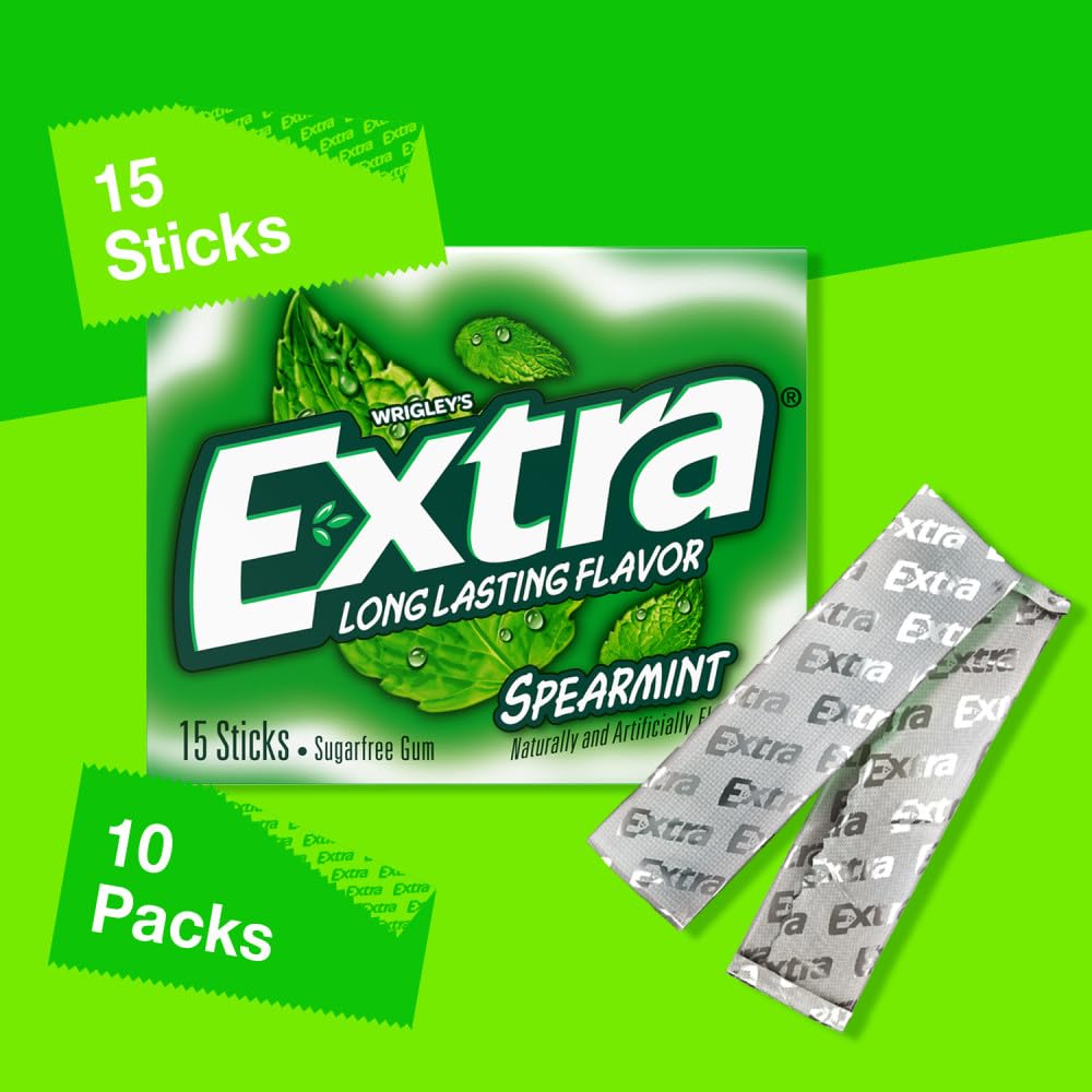 EXTRA sugarfree spearmint chewing gum for sharing