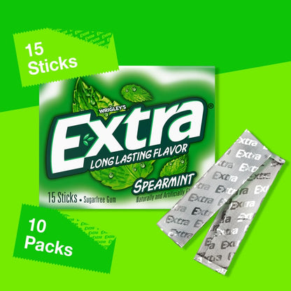 EXTRA sugarfree spearmint chewing gum for sharing