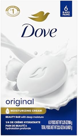 Dove Beauty Bar Soap Original for Soft,Smooth Skin,with 1/4 Moisturizing Cream 3.75 oz,(Pack of 16)