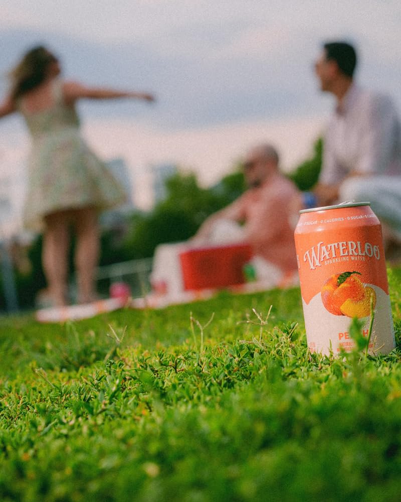 Waterloo Peach carbonated water 12 can pack
