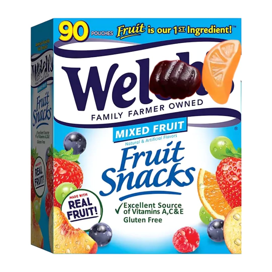 Welch's Mixed Fruit Snacks, 0.8 oz Pouches, 90 Count (1 Pack)