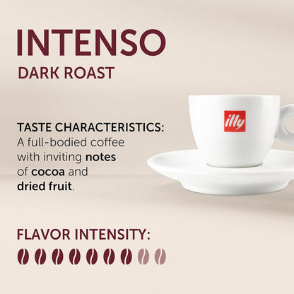 illy ground espresso coffee with deep cocoa notes