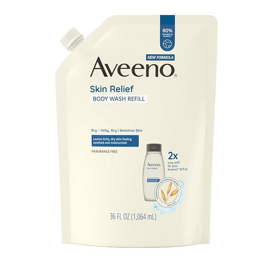 Aveeno Skin Relief Body Wash refill pouch, 36 fl. oz