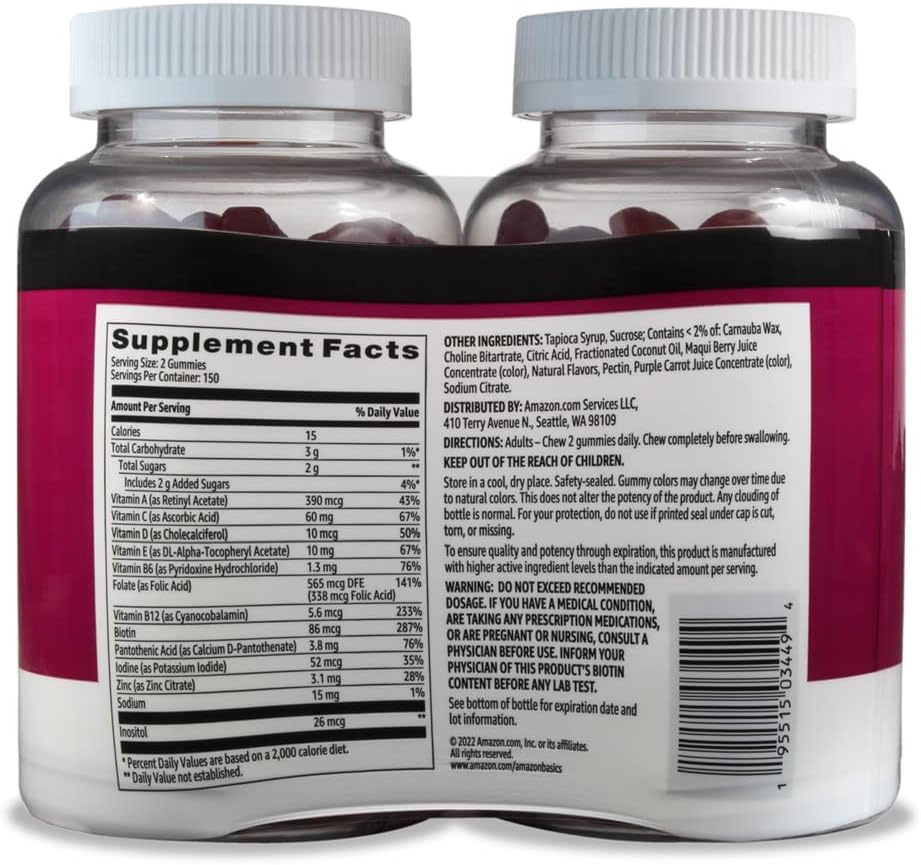 Amazon Basics vegetarian gluten-free gummy vitamins