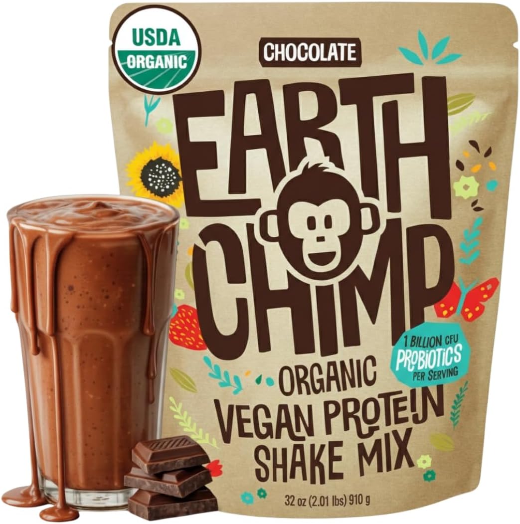Chocolate plant based protein powder with probiotics