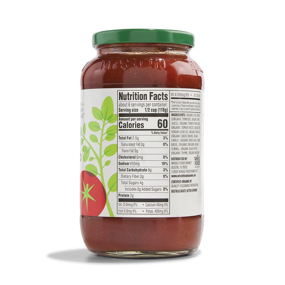 365 organic pasta sauce for Italian-style meals