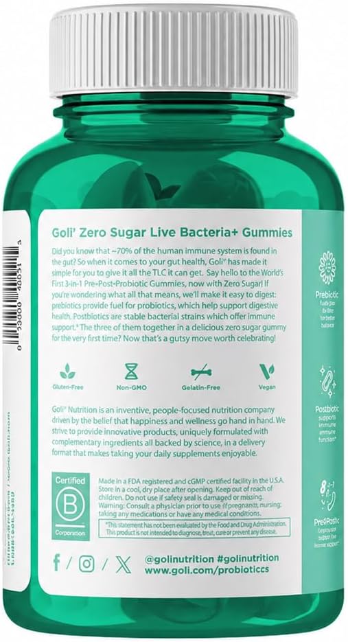 Vegan keto-friendly zero sugar probiotic gummies