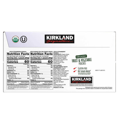 Kirkland Signature Organic Fruit and Vegetable Pouch Variety Pack (24 Count)