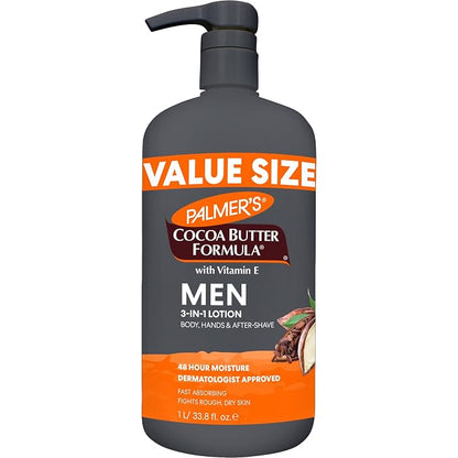 Palmer's Men's Face & Body Moisturizer cocoa butter formula bottle
