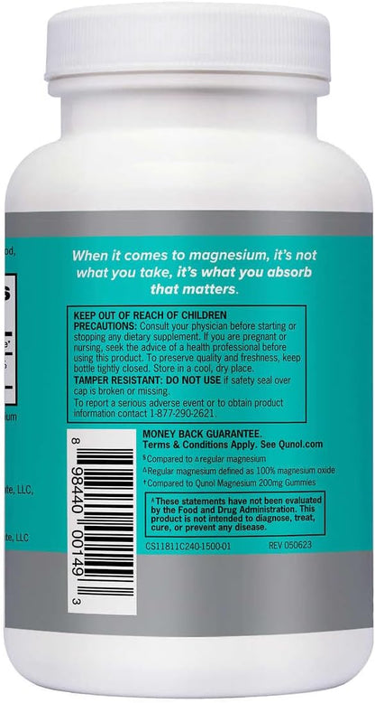 Qunol Magnesium Extra Strength 420mg, Vegetarian & Gluten Free, 240 Capsules