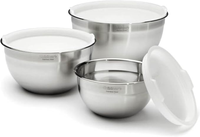 Cuisinart stainless steel 3-piece mixing bowl set