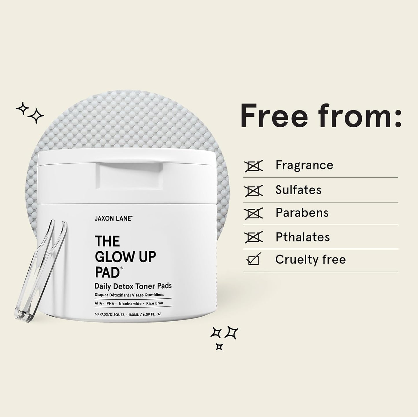 JAXON LANE  — Rice Toner Pads Korean Skin Care Daily Exfoliating Pads for Face: THE GLOW UP Centella AHA PHA Niacinamide Brightening Toner for Mens Skincare, Facial Cleansing, Acne Pores, Dark Spots & Skin Radiance