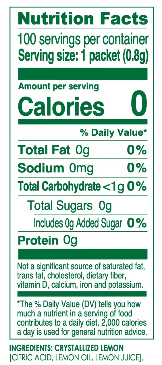 TRUE LEMON 0 calorie drink mix packets pack of 100