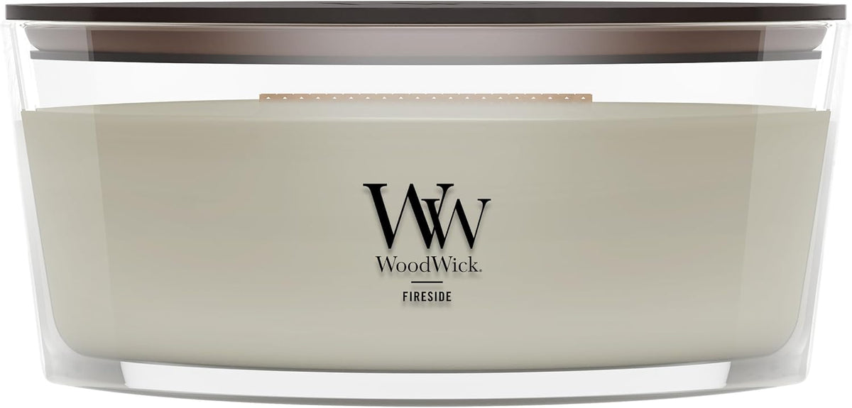 WoodWick Fireside candle with crackling wick