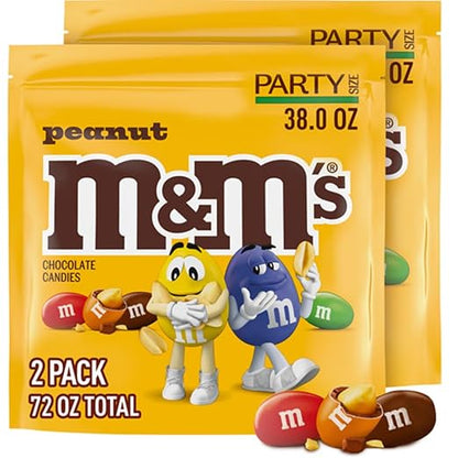 M&M'S Peanut Milk Chocolate Candy 38 oz 2 pack