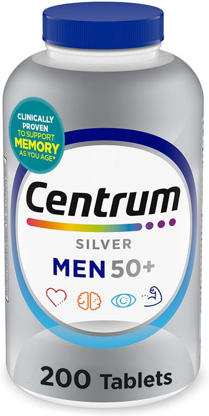 Centrum Silver men's 50 plus multivitamin front label