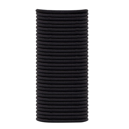Black 4 mm elastic hair ties for all hair types