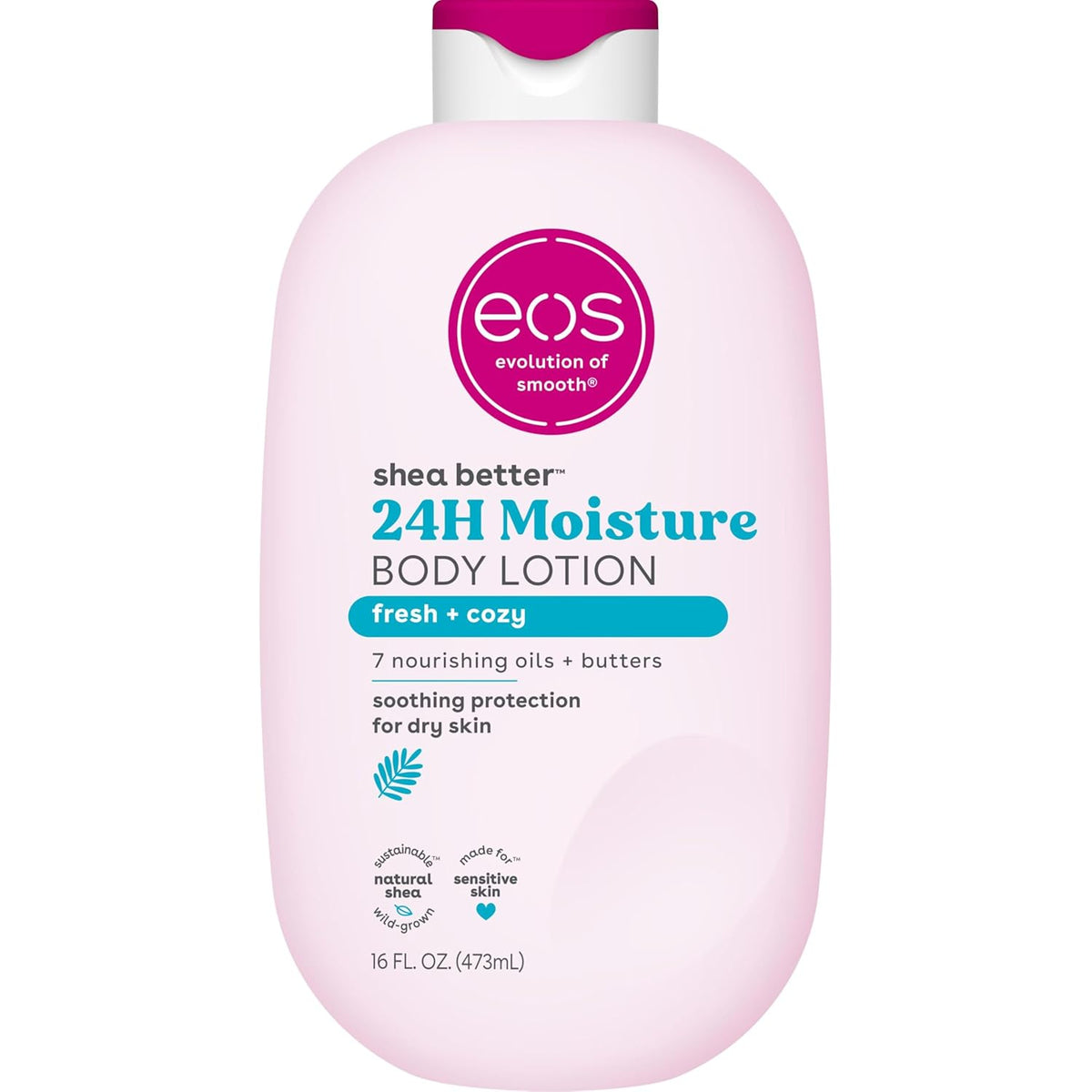 eos Fresh and Cozy shea body lotion bottle