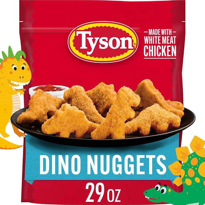 Tyson dinosaur chicken nuggets frozen 29 oz bag