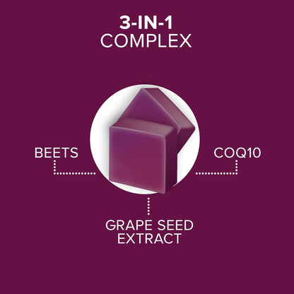 Qunol CoQ10 beet root chew supplement bottle label