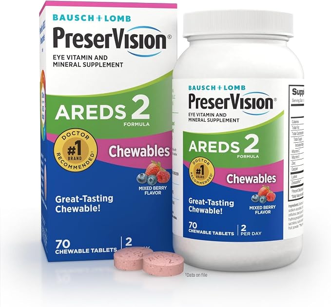PreserVision AREDS 2 chewable eye vitamins bottle