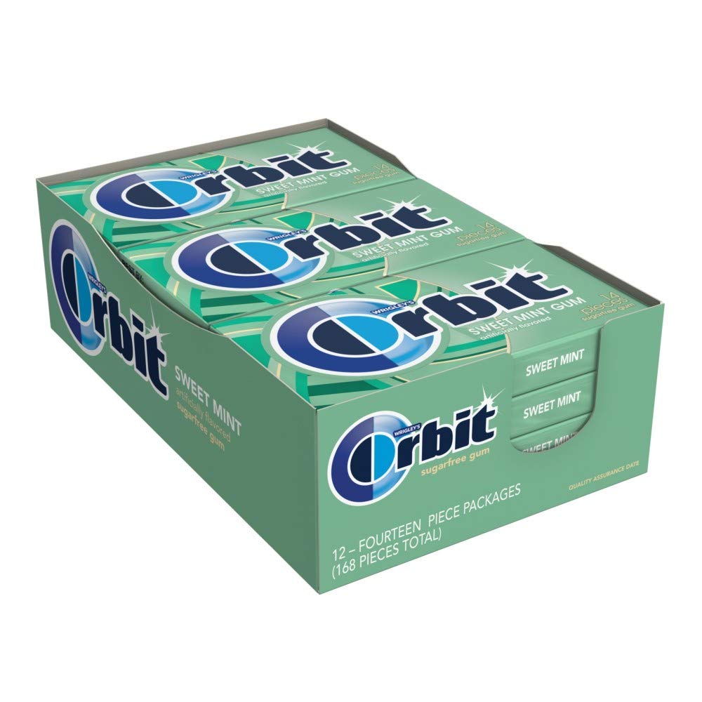 Individually wrapped Orbit mint gum pieces