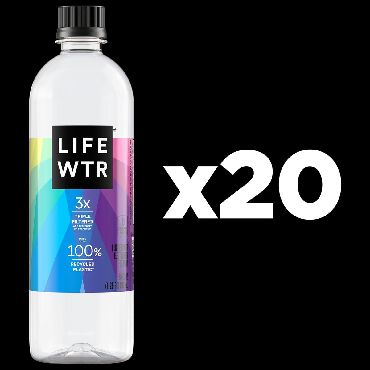 LIFEWTR purified still water in recycled plastic bottles