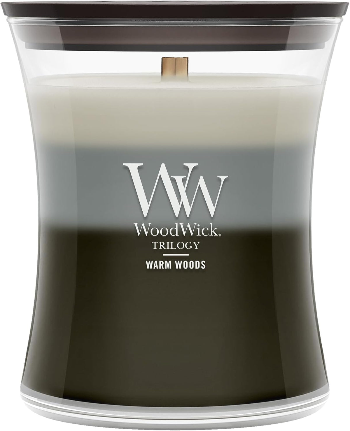 WoodWick 9.7oz tri-scented candle with wooden lid