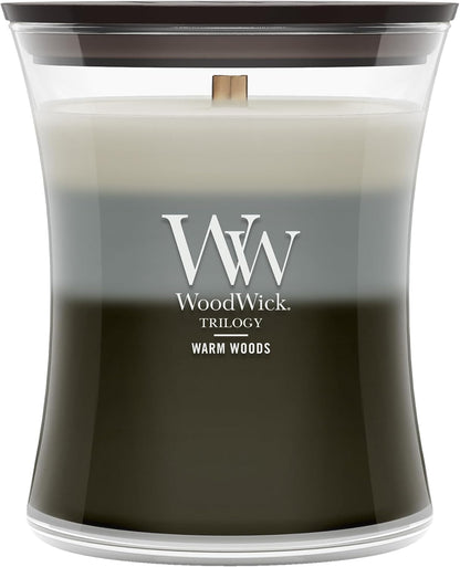 WoodWick 9.7oz tri-scented candle with wooden lid