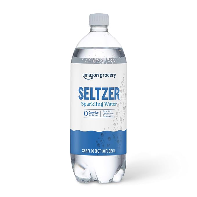 Amazon Grocery seltzer sparkling water 33.8 fl oz bottle