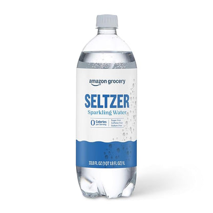 Amazon Grocery seltzer sparkling water 33.8 fl oz bottle