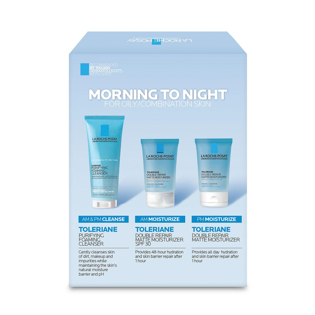 La Roche-Posay matte moisturizer SPF 30 skincare routine