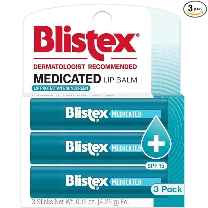 Blistex Medicated Lip Balm SPF 15 3 count pack