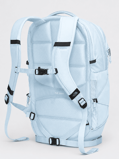 Women-specific backpack with bungee cord storage system