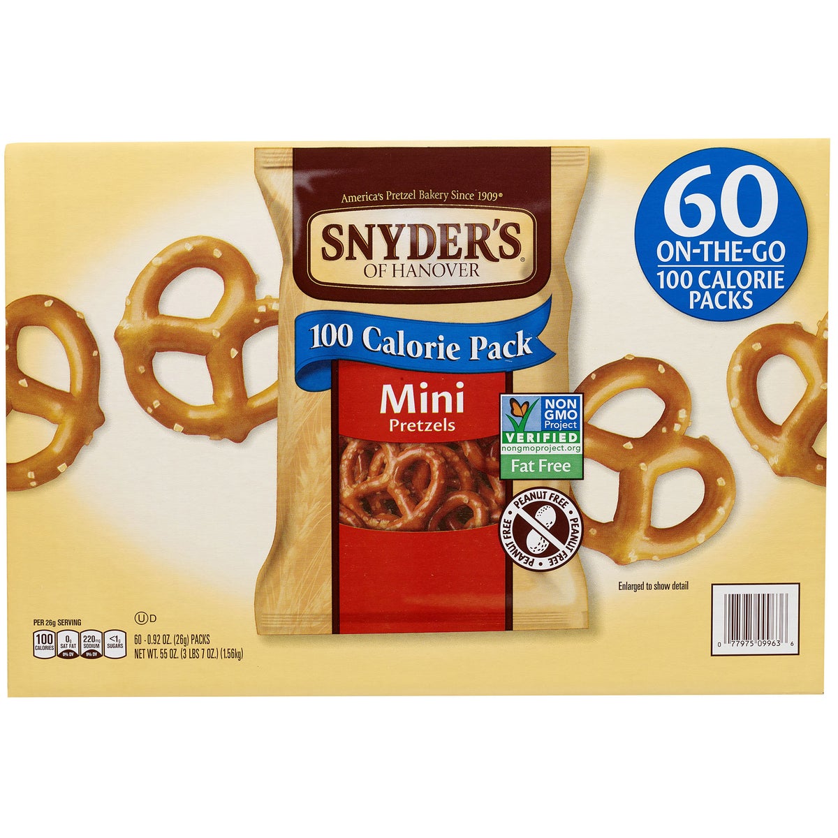 Snyder's of Hanover mini pretzels 60-count snack packs